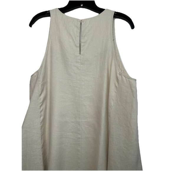 United Color of Benetton‎ Dress Large Linen Beige Sundress Sleeveless Coastal - Picture 7 of 8